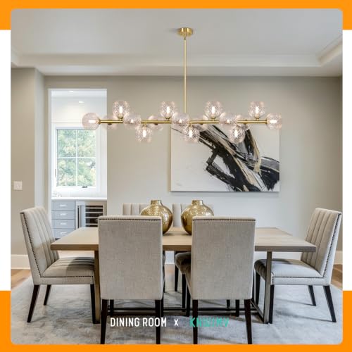 Gold Chandelier Sputnik Linear Chandelier for Dining Room Mid Century Light