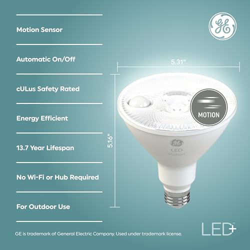 LED+ PAR38 Motion Sensor Outdoor Flood Light Bulbs (2 Count)