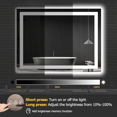 40"X30" LED Bathroom Mirror with Lights