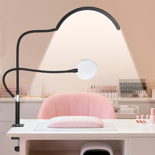 Half Moon Desk Lash Light with 4X Magnifier