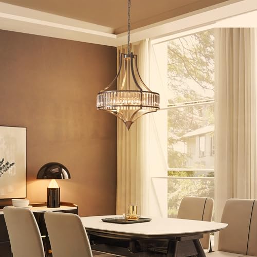 21.6" Brushed Nickel Chandeliers for Dining Room (6 Count)
