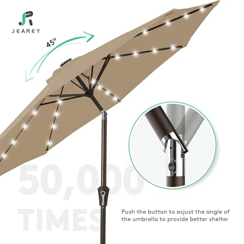 9' Patio Umbrella with Solar Lights