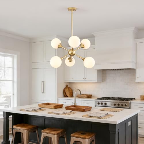 26" Glass Globe Chandelier 6