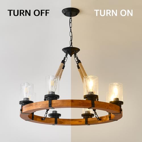 32 Inch Wagon Wheel Light Fixture 8
