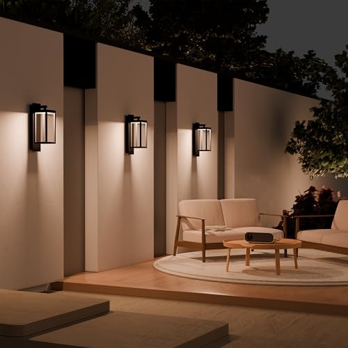Modern Motion Sensor Outdoor Wall Light Sconce with Glass