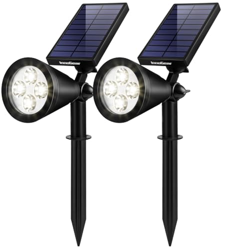 2 Solar Lights Outdoor Spotlight Garden Yard Landscape Flag
