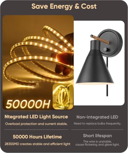 Hardwired Brushed Nickel Dimmable Modern LED Wall Sconce 2 Packs 3000K 3500K 4000K 5000K 6000K Indoor Wall Lights Up and Down Wall Mount Light for Living Room Bedroom Hallway Corridor