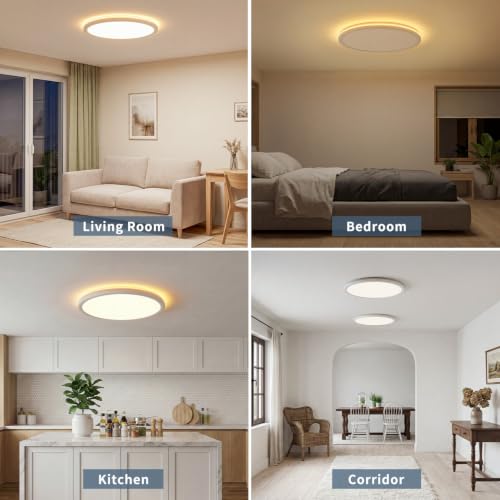 12inch LED Flush Mount Ceiling Light with Night Light (White / 1 pack)