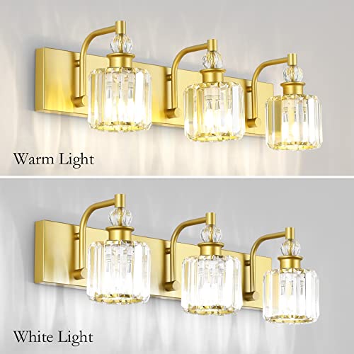 Crystal Vanity Light 3 Light Gold Crystal Bathroom Vanity Lights Fixtures Over Mirror Modern Gold Vanity Light