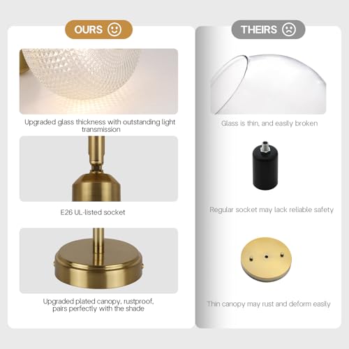 Glass Semi Flush Mount Ceiling Light Fixture
