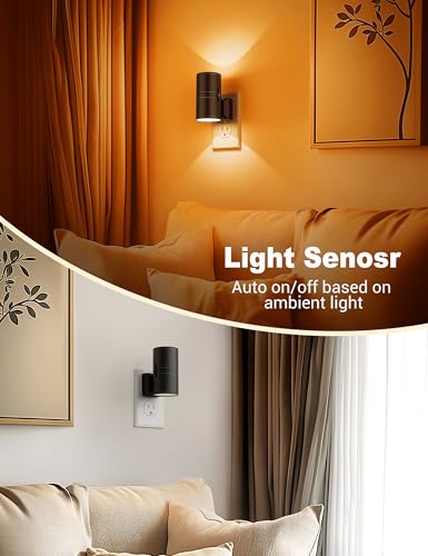 Amber Night Lights Plug into Wall (2 Count)