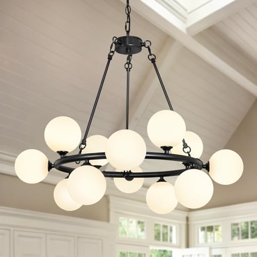 Sputnik Chandeliers Modern Wagon Wheel Light Fixture for Dining Room 32''