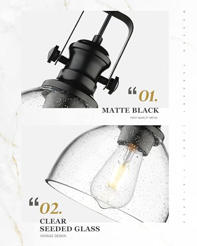 7.5" Black Pendant Lights Kitchen Island