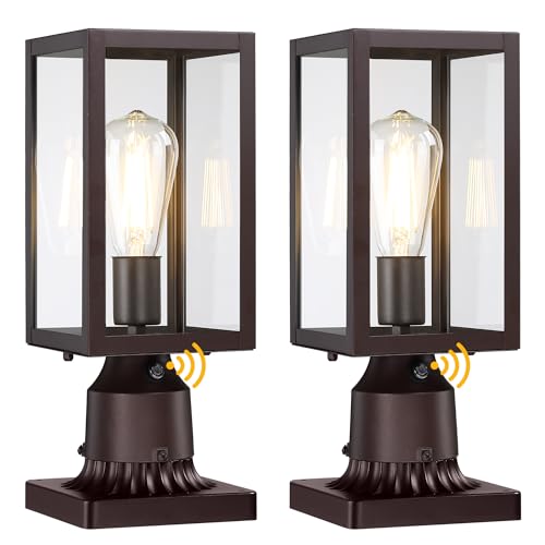 Dusk to Dawn Outdoor Post Lights with Pier Mount Base 2 (2 Count)