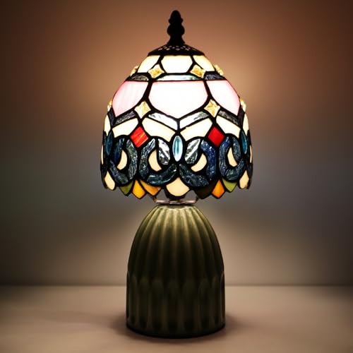 Tiffany Stained Glass Mushroom Table Lamp 12.5 Inch