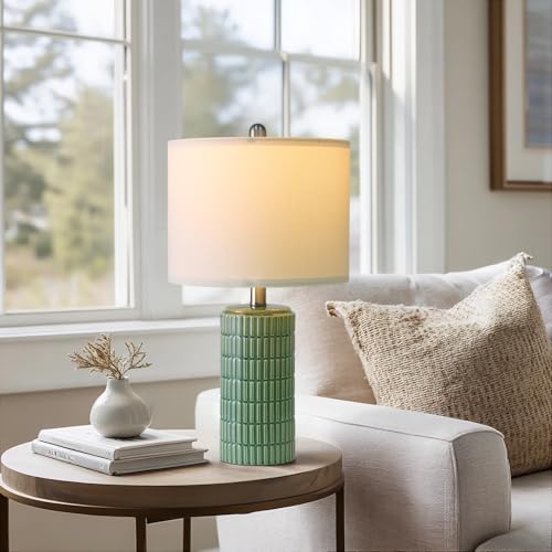 20.75" Small Modern Ceramic Table Lamps Set of 2 for Bedroom (2 Count)