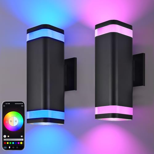 Smart RGB Outdoor Wall Lights (2 Count)