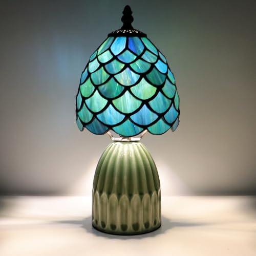 Tiffany Stained Glass Mushroom Table Lamp 12.5 Inch
