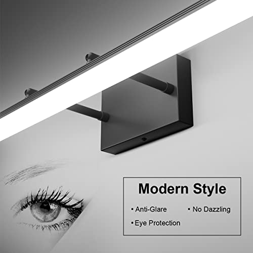 48inch Black Bathroom Llight Fixtures LED Vanity Light Adjustable Modern Vanity Lights Over Mirror Rotatable Lighting 5500K