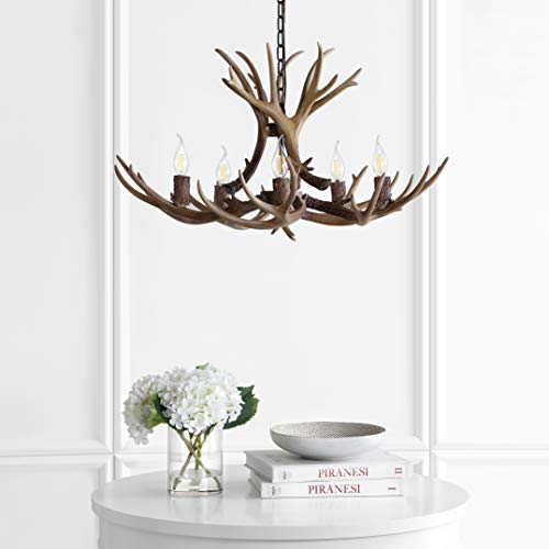 Eldora 5 Light Resin Antler Chandelier 30"