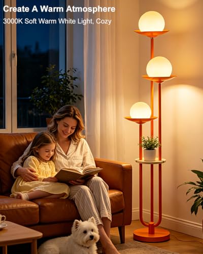 63IN Globe Floor Lamp with Shelf 3 (3 Count)