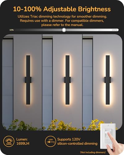 31.5" LED Outdoor Wall Lights (2 Count)