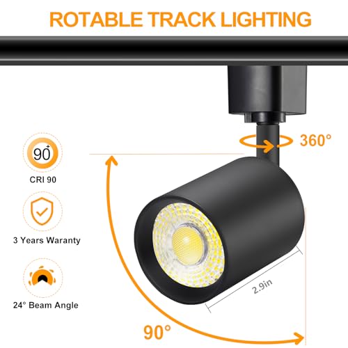 8 Light LED Track Lighting Kit with 6.6FT H Type Track Rail