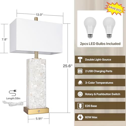 25.6" Alabaster Lamps (2 Count)
