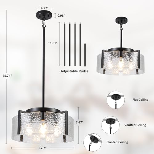 Black Chandelier for Dining Room Light Fixture