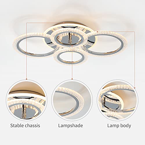 Modern LED Flush Mount Ceiling Light with Remote