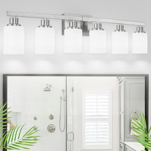 6 Light Bathroom Vanity Light Nickel Bathroom Vanity Lights 36.8in