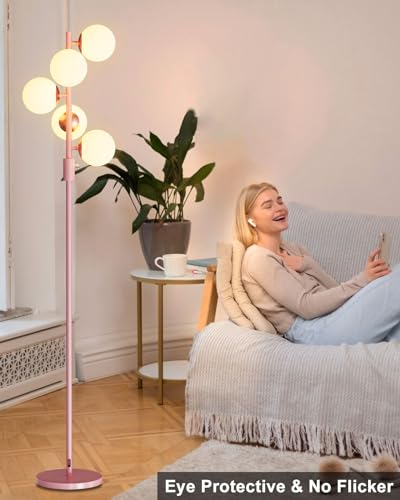 64IN Dimmable Pink Floor Lamp (5 Count)