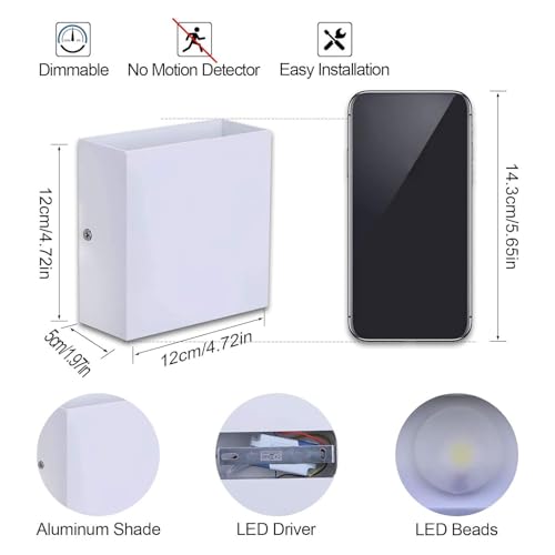 White Modern LED Wall Light Dimmable Mini Wall Sconce Warm White