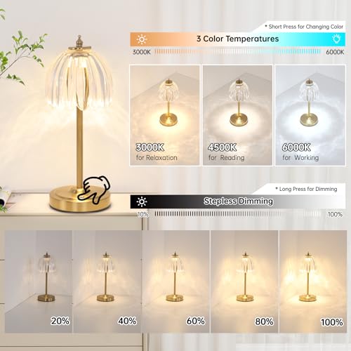 Set of 2 Tulip Table Lamp with 5000mAh Battery & Touch Control (2 Count)