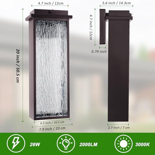 20" Extra Large Dusk to Dawn Oil Rubbed Bronze Outdoor Sconces (2 Count)
