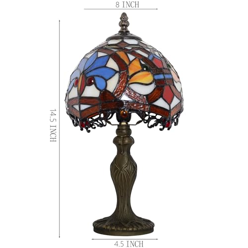 Small Tiffany Table Lamp Stained Glass Lamp Yellow Phoenix Style