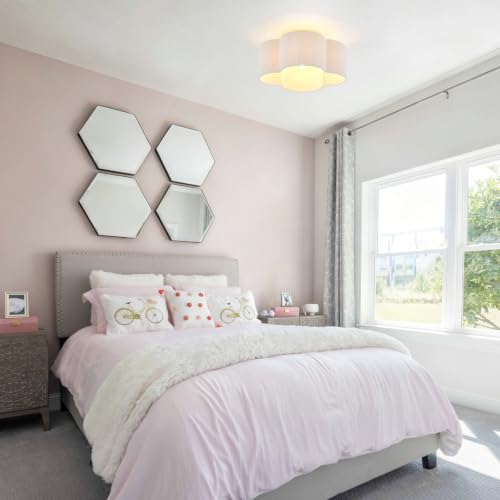 Boho Rattan Semi Flush Mount Ceiling Light Fixture