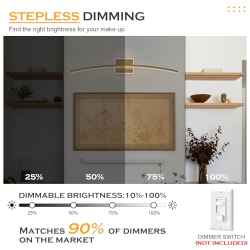 Modern LED Wall Sconce Gold LED Bathroom Light Fixtures Over Mirror Wall Lighting for Bathroom