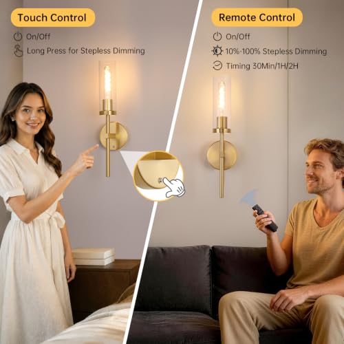 Battery Operated Wall Sconces Set of 2 (2 Count)