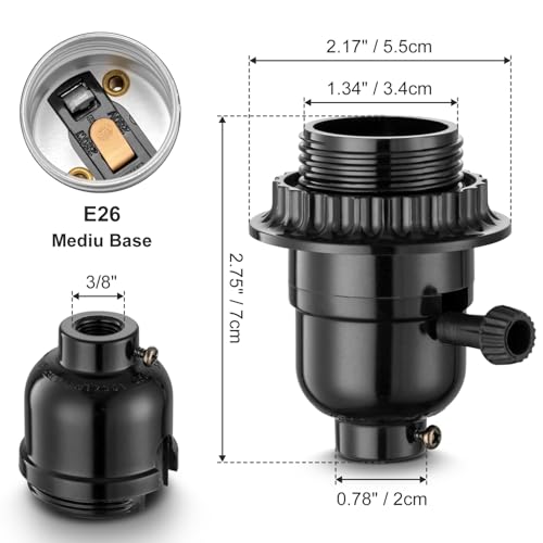 3 Way Light Socket with Lamp Shade Ring