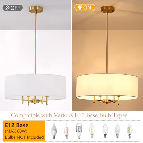 20" Gold Drum Chandelier
