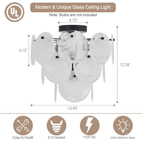 Modern Flush Mount Glass Ceiling Light