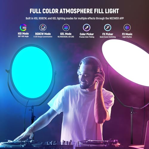 18" RGB LED Round Panel Video Light with APP Control