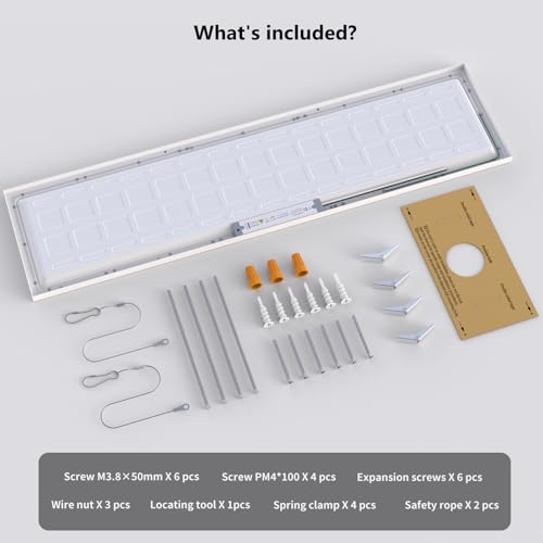 6Pack 1x4 LED Flat Panel Light Surface Mount Ceiling Fixture White (6 Count)
