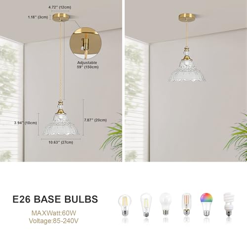 1 Piece Vintage Chandelier in Brushed Gold Finish with Flower (1-Light / Gold)