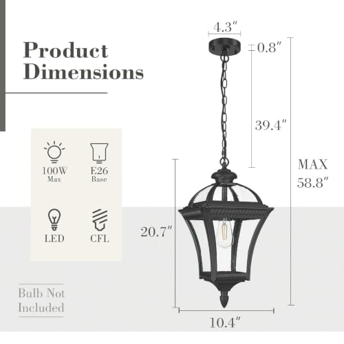 20.7" Dusk to Dawn Outdoor Pendant Lights