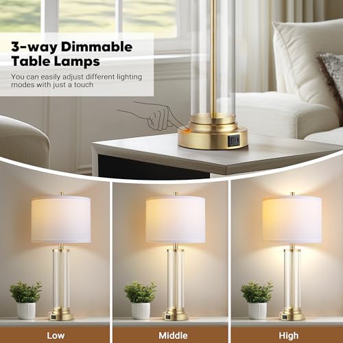Glass Table Lamps Set of 2 (2 Count)