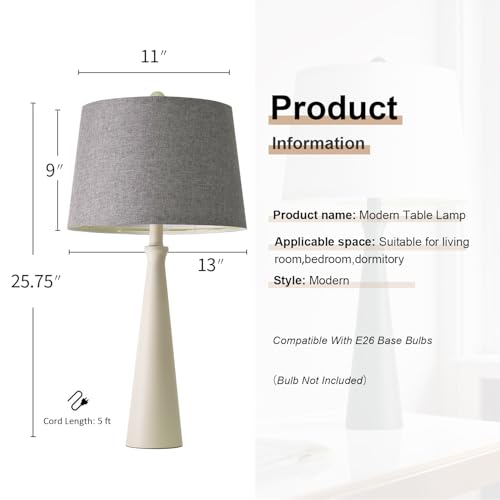 25.75" Modern Table Lamp for Bedroom Set of 2 (2 Count)