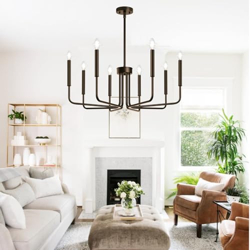 8 Light Farmhouse Chandelier for Dining Room Lighting Fixtures Hanging