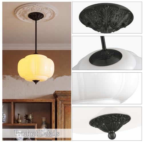15 in White Milk Glass Ceiling Light Fixture